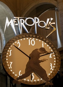 orologio, ore, lancette, marrone, numeri, cinema, film, uomo, insegna, operaio, ora, figura
