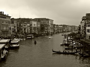 canale, venezia, gondole, palazzi, case, bianconero, acqua, gondola, barche, vaporetto