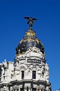 cupola, angelo, cielo, finestre, bianco, ali, statue, colonne, palazzo, azzurro, oro, statua, nero, architettura, capitelli, decorazioni, sculture, scritta