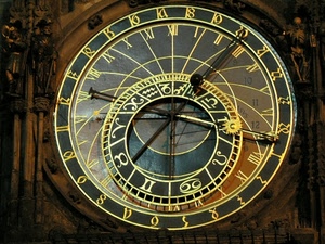 orologio, lancette, numeri, oro, zodiaco, segni, cerchi, meridiana, tempo, ore, romani, zodiacali, statue, campanile
