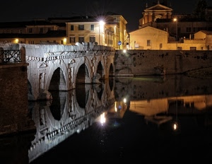 ponte, fiume, riflesso, notte, acqua, notturno, luci, archi, riflessi