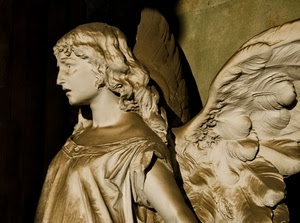 angelo, ali, statua, viso, marmo, capelli, scultura, volto