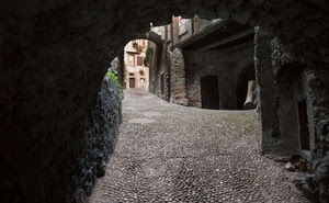 vicolo, arco, strada, case, pietre, borgo, archi, porta, porte
