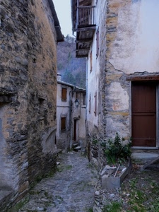 vicolo, porta, case, strada, muri, pietre, mura, balcone, pietra, finestre, abbandono