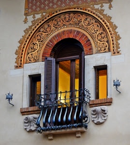 balcone, finestre, arco, finestra, lampioni, ferro, decori, decorazioni, persiane