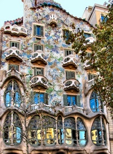 casa, balconi, liberty, finestre, decorazioni, disegni, palazzo, balcone, vetrate, gaudì, barcellona