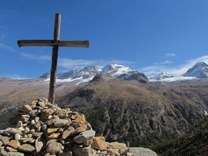 croce, montagne, neve, sassi, cielo, pietre, montagna
