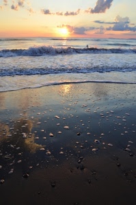 mare, tramonto, onde, sole, nuvole, riflesso, cielo, spiaggia, sabbia, riflessi, alba, bagnasciuga, acqua, schiuma, arancio, risacca, orizzonte, conchiglie