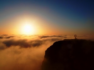 sole, nuvole, cielo, tramonto, controluce, montagna
