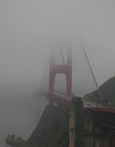nebbia, ponte, rosso, tiranti, fiume, pilastro, strada