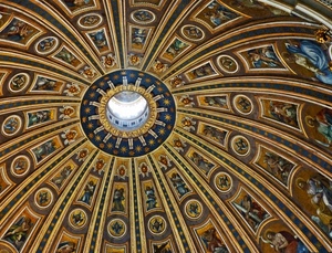 cupola, dipinti, affreschi, cerchio, luce, soffitto, cerchi, interno
