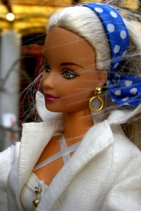 bambola, barbie, orecchini, giocattolo, bianco, orecchino, nastro, blu, occhi