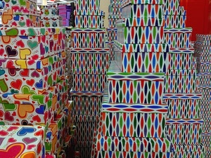scatole, cuori, colori, multicolore, rosso, coperchi, cartone, pile