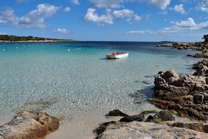 mare, barca, nuvole, scogli, acqua, spiaggia, azzurro, rocce, paesaggio