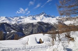 neve, inverno, montagne, alberi, montagna, bianco, cielo, panorama