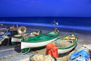 barche, mare, spiaggia, reti, azzurro, verde, blu, sabbia