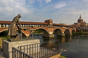 ponte, fiume, monumento, archi, statua, acqua, arcate, ringhiera, lavandaia, cupola, chiesa