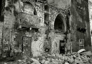 balcone, bianconero, pietre, rovine, ringhiera, arco, porta, ruderi, porte, finestre, mattoni, rudere, palazzi, fili, casa, archi, rovina