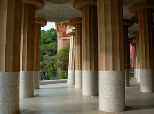 colonne, verde, alberi, casa, porticato, portico, pavimento, piante, architettura, edificio, marrone, ombra