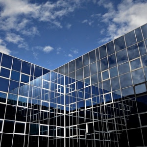cielo, nuvole, vetri, finestre, riflessi, riflesso, geometrie, palazzo, specchi