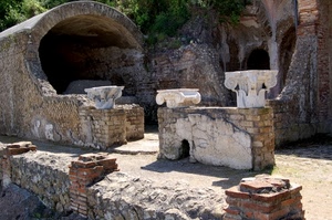 ruderi, capitelli, mattoni, rovine, archeologia, arco, colonne, galleria