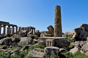 ruderi, colonne, pietre, rovine, colonna, cielo, archeologia, tempio, erba