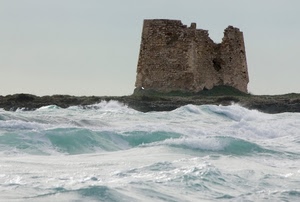 mare, torre, onde, rudere, acqua, pietre, burrasca