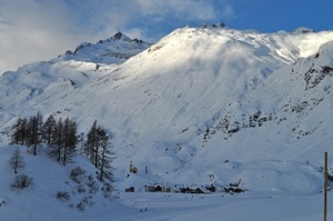 neve, alberi, montagna, inverno, montagne, bianco, cielo, case