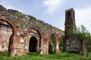 archi, cielo, torre, verde, ruderi, erba, rovine, campanile, nuvole, albero, prato, alberi, mattoni, pietre, rudere, rovina, azzurro, chiesa