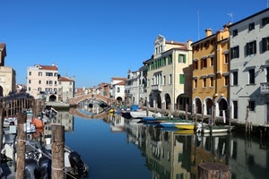 barche, ponte, canale, riflessi, palazzi, riflesso, acqua, case, fiume