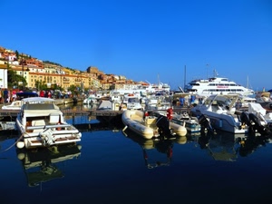 barche, porto, mare, acqua, riflesso, borgo, gommone, cielo, riflessi