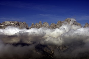 nuvole, cielo, montagne, montagna, cime, azzurro, monti, blu, bianco