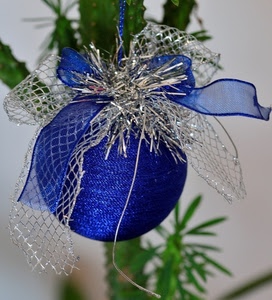 blu, fiocco, argento, natale, palla, nastro, pallina, verde, pianta