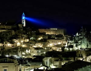 case, luce, faro, notte, panorama, blu, notturno, finestre, città, luci, campanile, paese, sera, nero, paesaggio