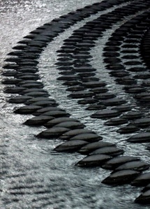 acqua, pietre, sassi, bianconero, curve, nero, fontana, astratto, curva