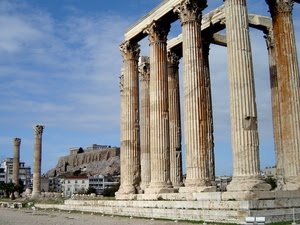 colonne, tempio, ruderi, rovine, gradini, capitelli, cielo, templi, archeologia