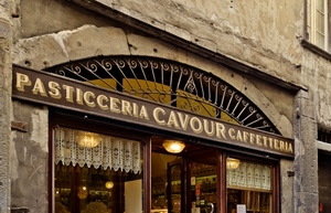 insegna, pasticceria, scritta, luci, negozio, vetrina, bar, caffetteria, vetrine
