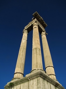 colonne, tre, cielo, tempio, celeste, prospettiva