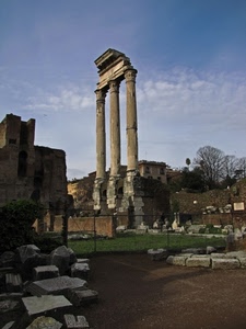 colonne, ruderi, cielo, pietre, tre, rovine, sassi, roma, tempio, antichità