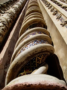colonna, spirale, prospettiva, mosaico, marmo, mosaici, colori, curve