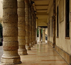 colonne, portico, finestre, prospettiva, marmo, corridoio, porticato, portici, pietra, palazzo, riflesso