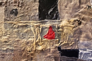rosso, nero, astratto, tela, muro, opera, stoffa