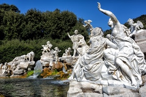 statue, fontana, acqua, alberi, reggia, marmo, caserta, sculture