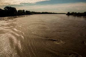 alberi, fiume, acqua, cielo, nuvole, gorgo, rive, corrente