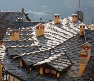 abbaini, comignoli, tetto, tegole, antenne, ardesia, tetti, camini