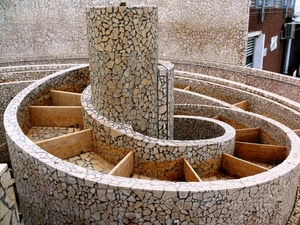 spirale, pietra, fontana, chiocciola, curve, scomparti, muro, finestra, sassi
