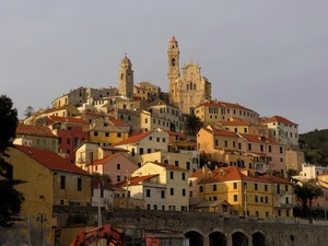 case, chiesa, borgo, campanili, campanile, paese, ponte, cielo, finestre