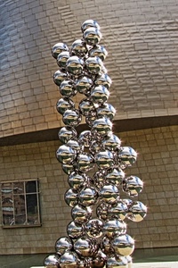 sfere, finestra, riflesso, acciaio, tetto, metallo, sfera, argento, scultura, biglie, riflessi