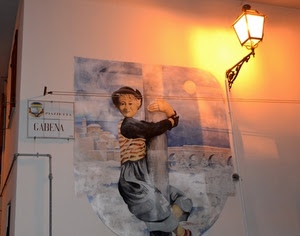 lampione, murales, luce, murale, palo, fili, insegna, muro