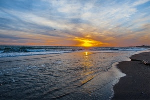 mare, tramonto, spiaggia, sole, onde, alba, nuvole, cielo